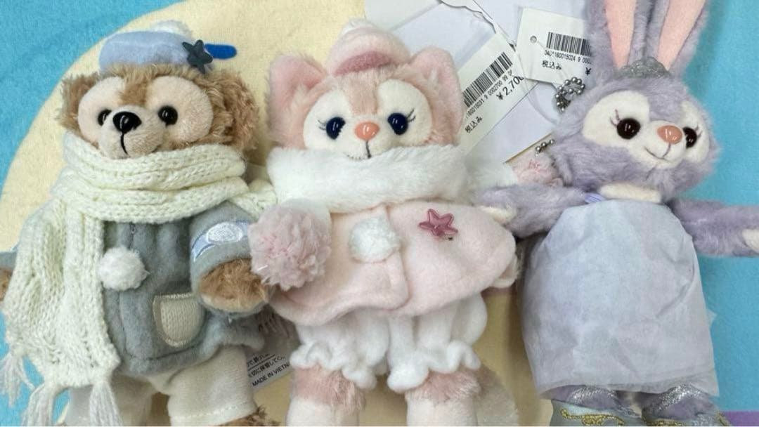 ダンシングスノーフレークスぬいぐるみバッジ3点