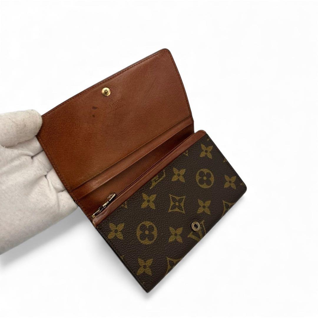 【極美品】ルイヴィトン モノグラム 二つ折り財布 トレゾール ヴィンテージ