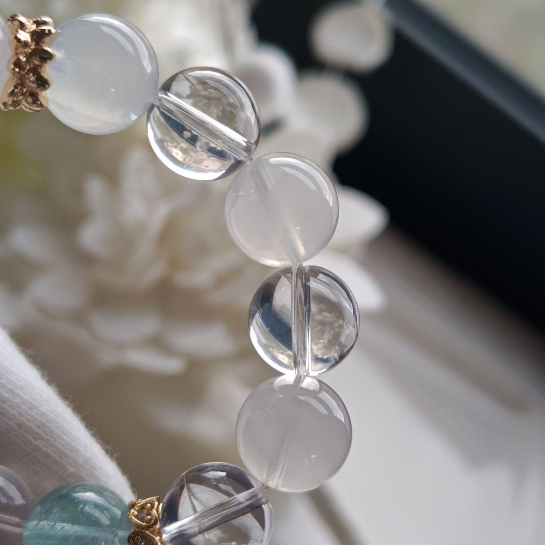 宝石質モスアクアマリン六芒星、ブルートパーズ、K2ムーンクオーツ