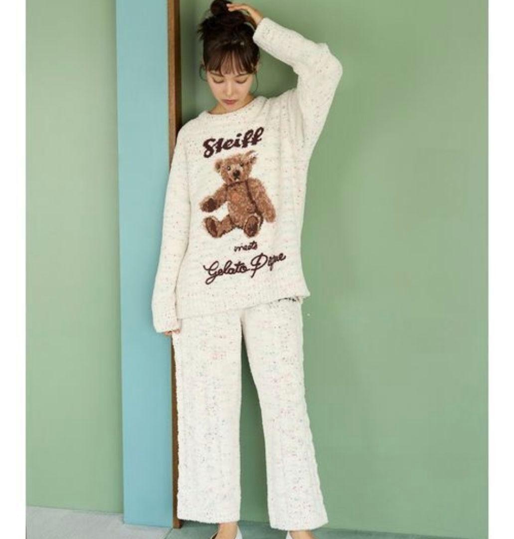 ジェラートピケ【シュタイフ】プルオーバー+ロングパンツセット【CRM】
