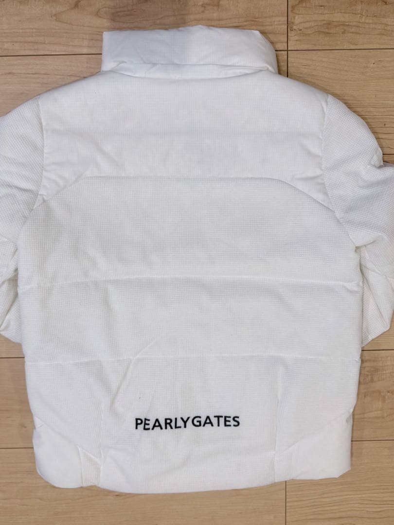 パーリーゲイツ　ポリコットワッフル×ドットエアーダウンブルゾン