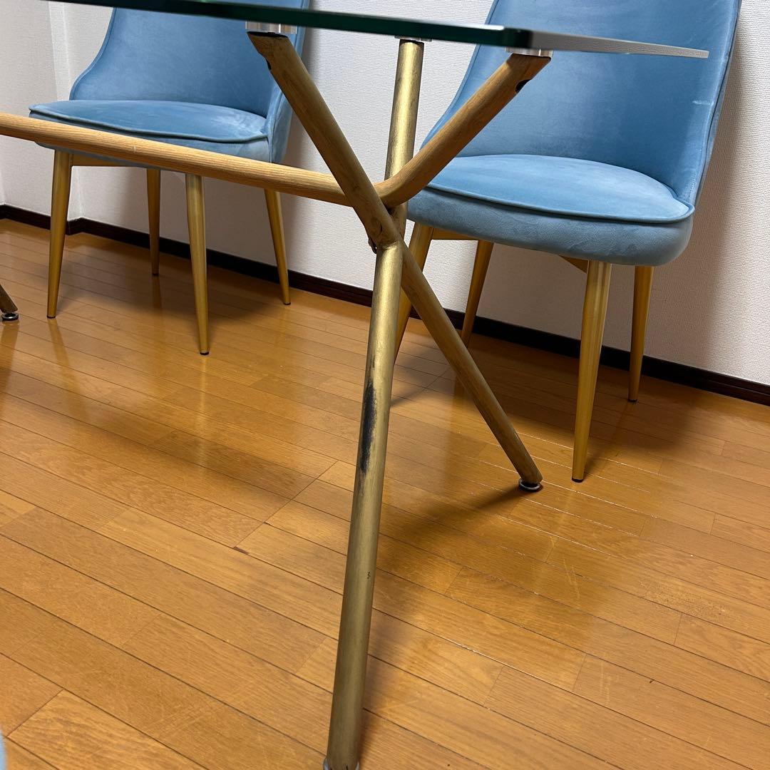 【美品✨総額２０万over／オーダーメイド】　ガラスダイニングテーブル　チェア