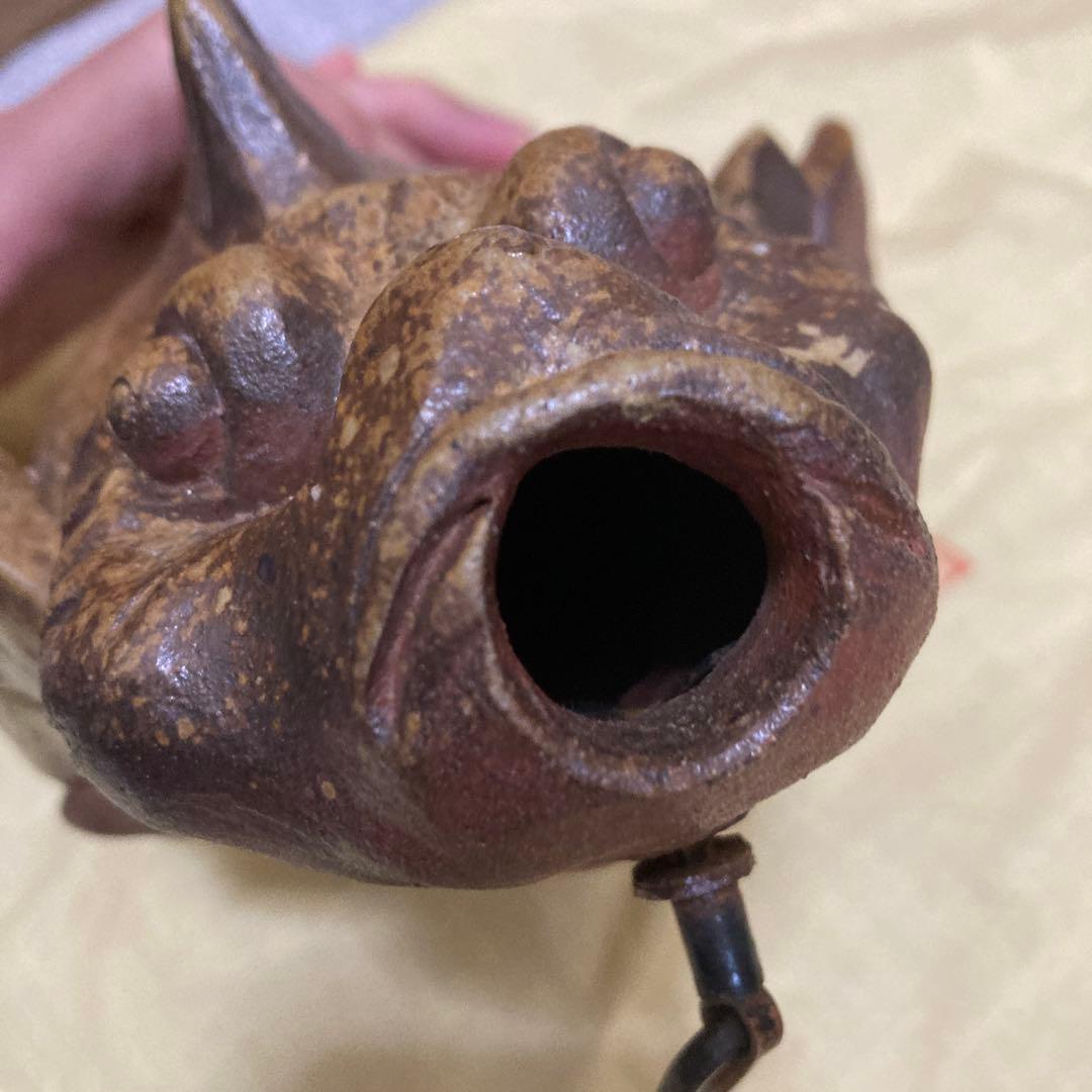 共箱付】一壺作 黄瀬戸 虎魚（おこぜ） 掛役 置物 陶器 骨董品