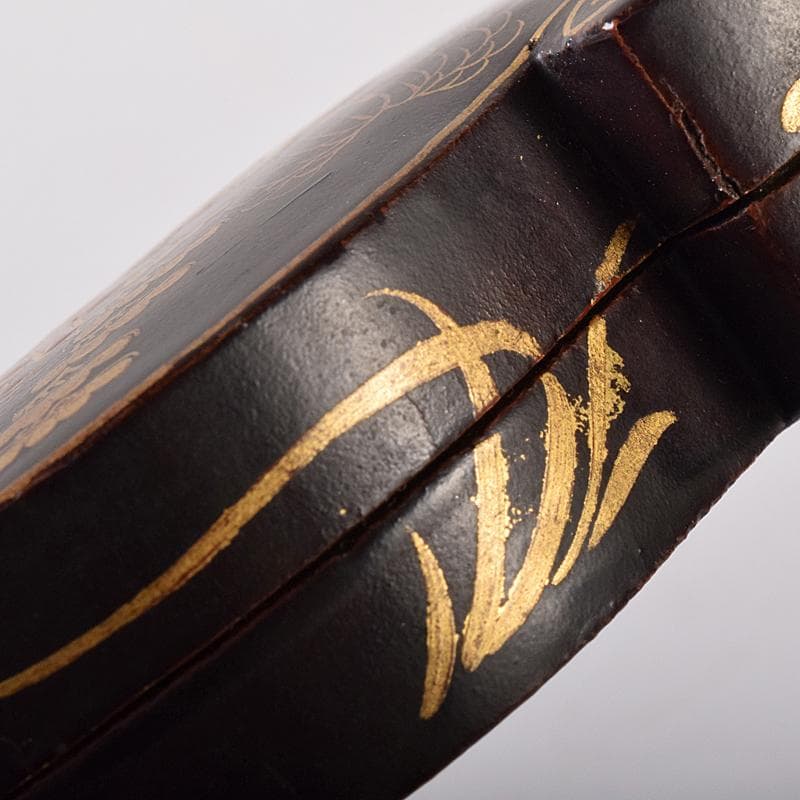 茶道具　唐物　山水蒔絵　巻物形香合　箱付　V　R8424