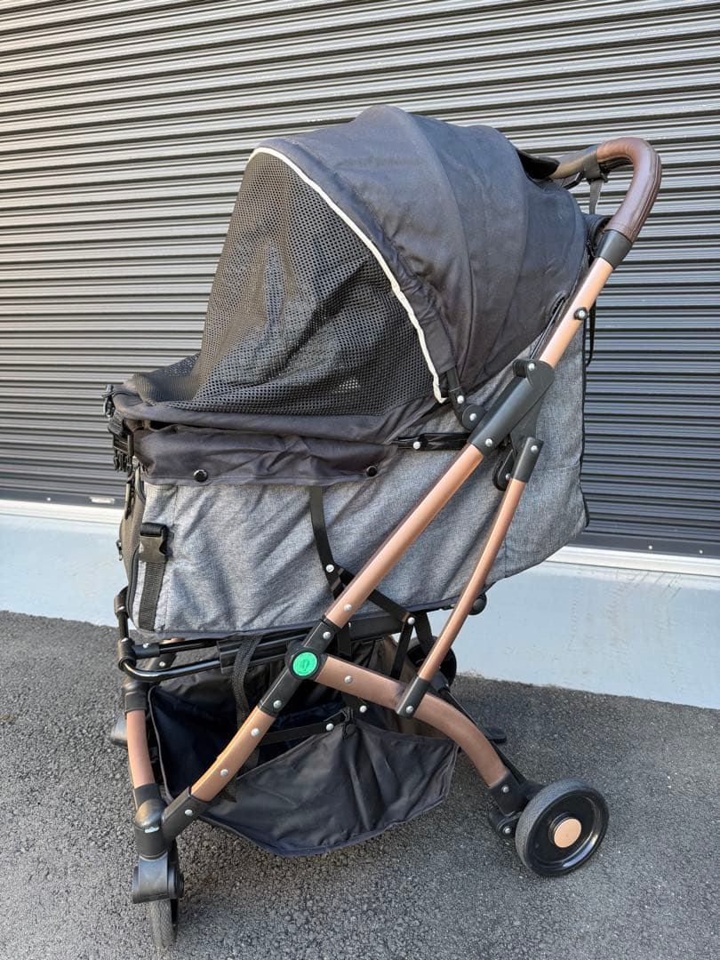 ペットカート 小型犬 中型犬 メッシュカバー付き(カラー：ブラック