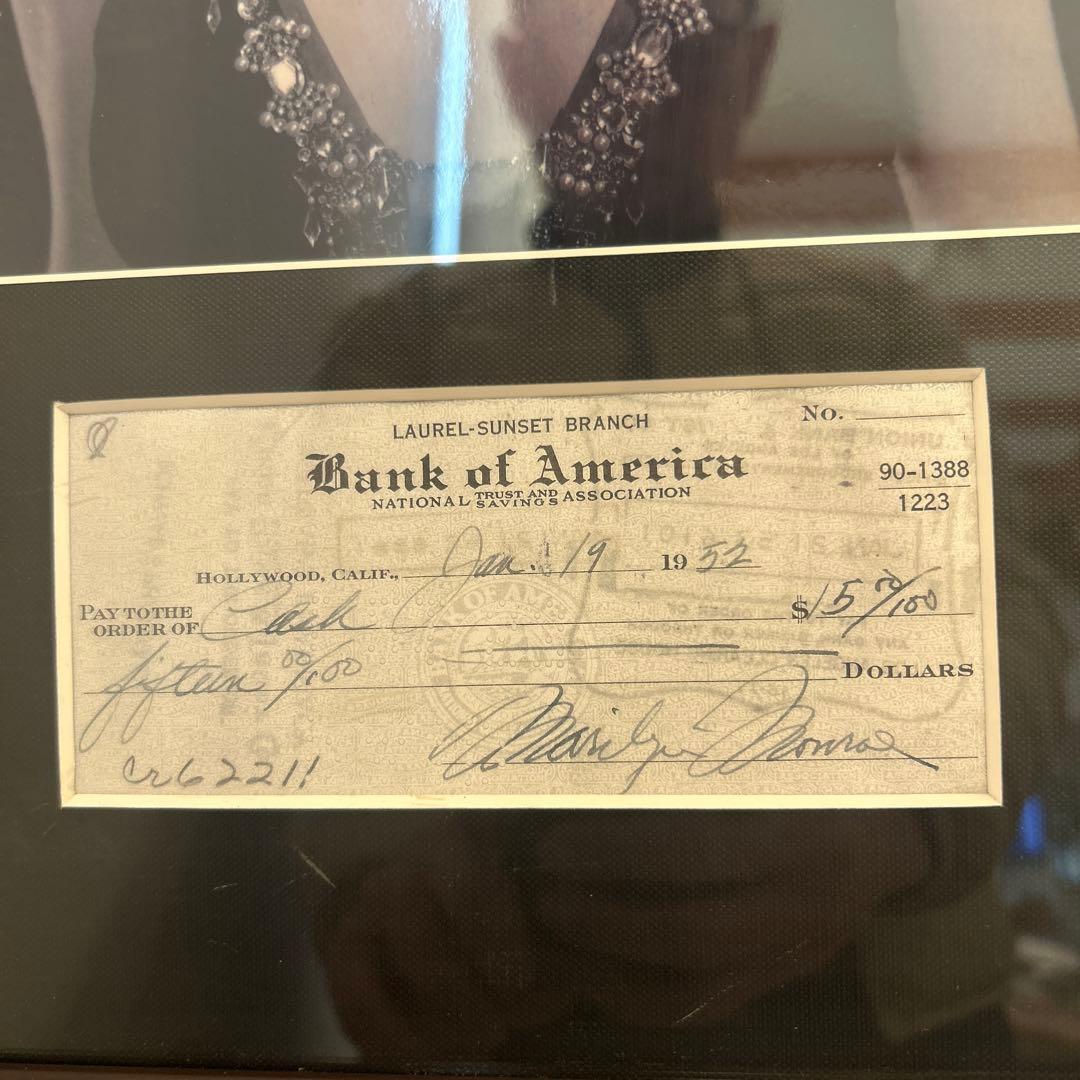 マリリン・モンロー 小切手 1952年 複製