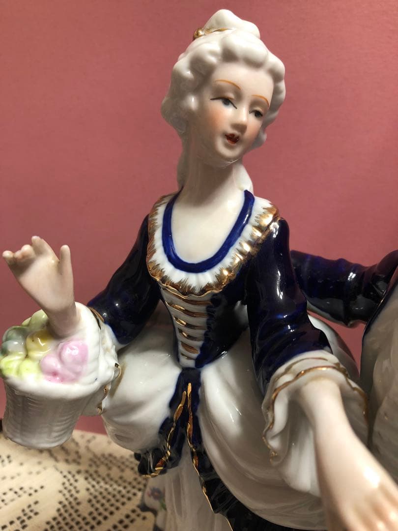 昭和レトロ KATO 工芸 オルゴール 陶器人形 ビンテージ 日本製