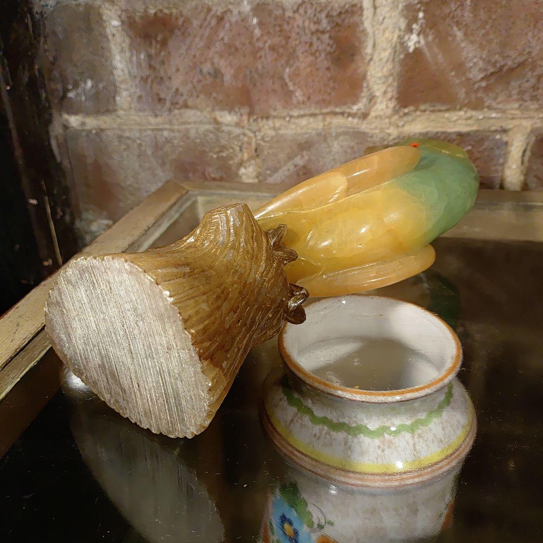 ビンテージ イタリア製 アルバスタ オウムの置物 Italy 手彫り