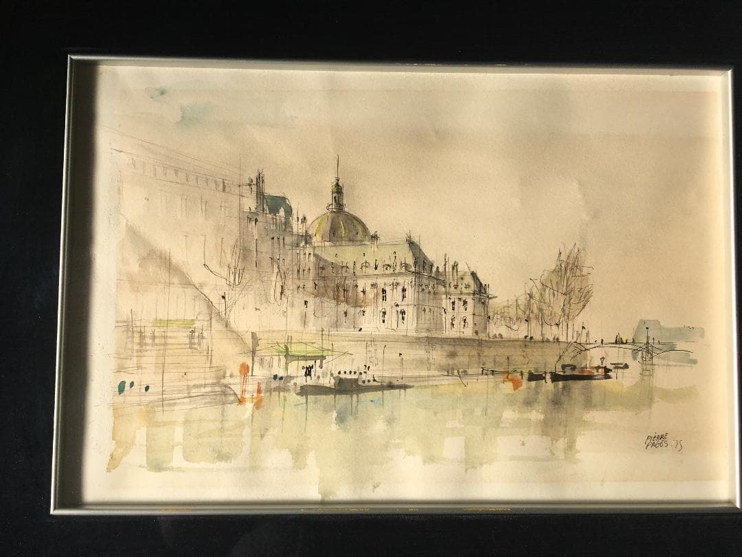 水彩画　PIERRE PAGES 　フランス