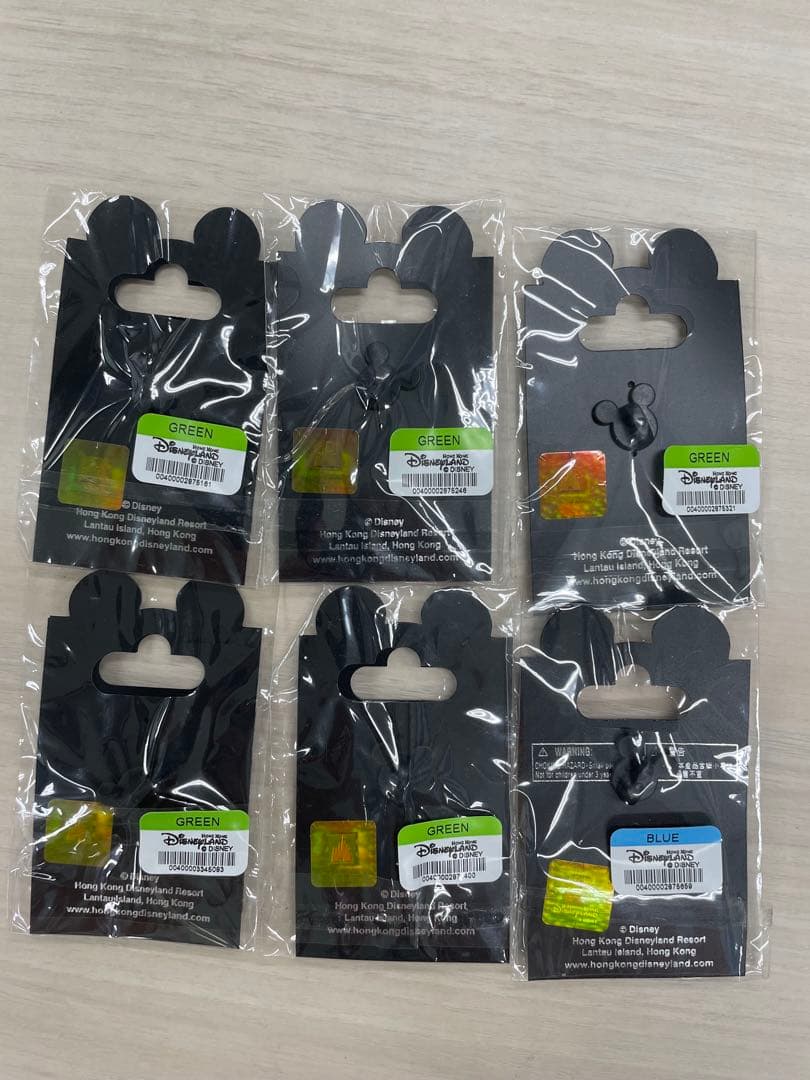 香港ディズニーランド 限定版ピンバッジ 6個セット