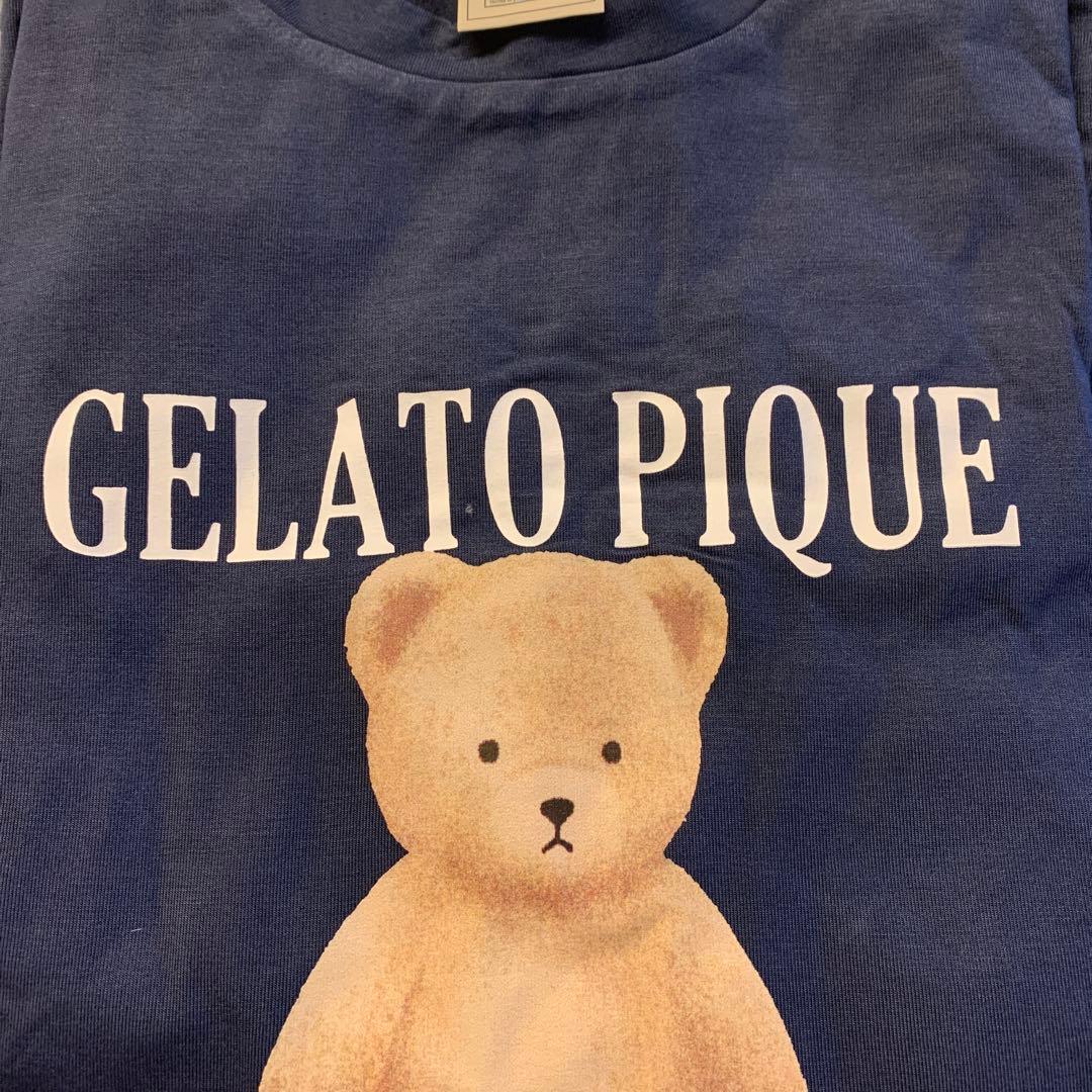 ジェラートピケ　ベアワンポイントTシャツ&ストライプショートパンツ