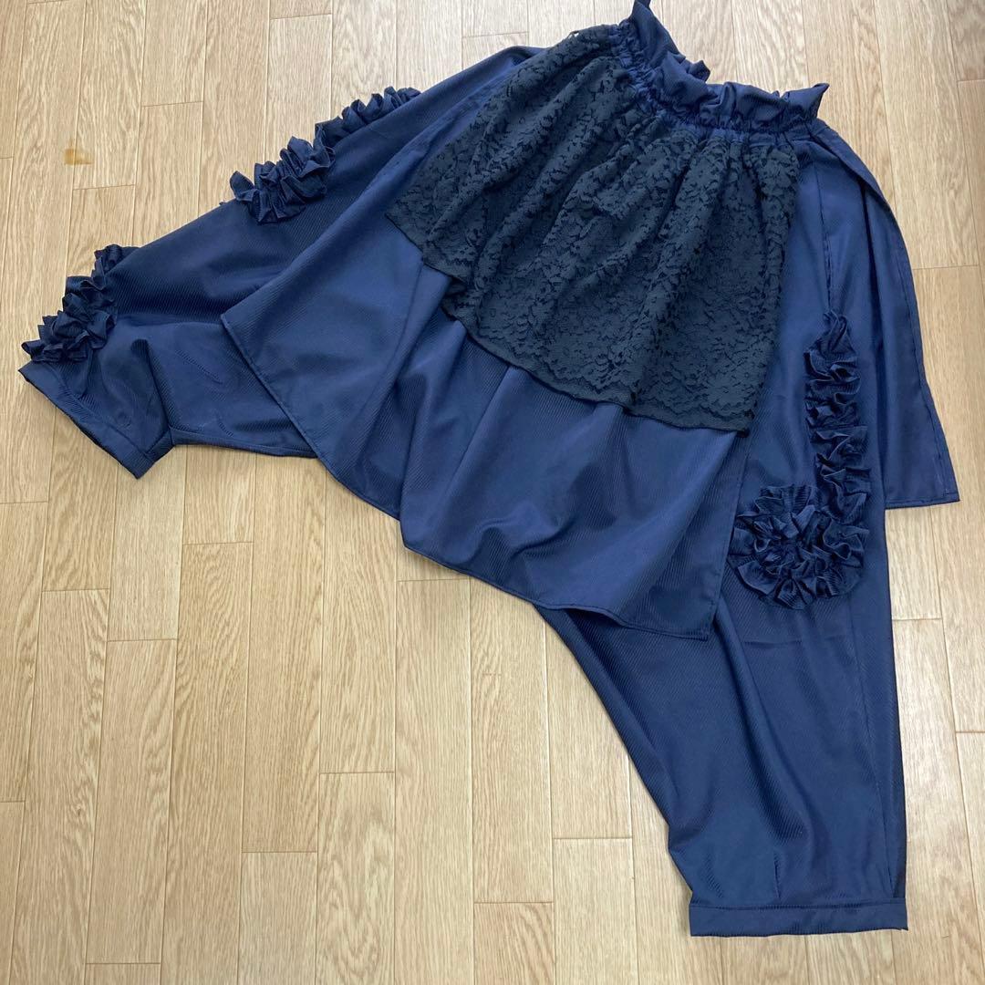 『お客』変形デザイン☆サルエルパンツ　アズノウアズ　デニムリメイクスカート