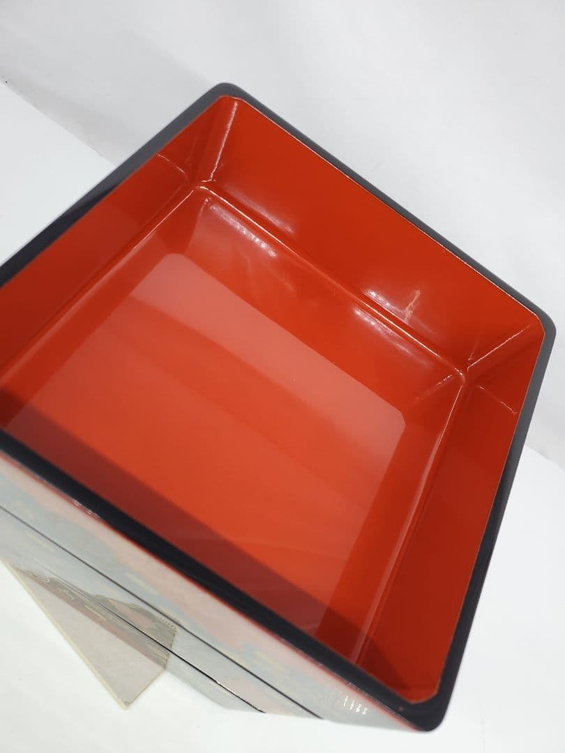 【会津漆器　錦絵蒔絵　三段重箱】天然木製　白木屋漆器店　お重