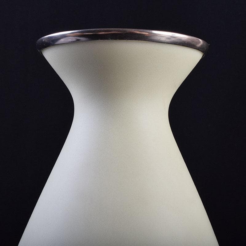 七宝焼 服部喜久作 花文 花瓶 唐木台付 共箱 V R9527