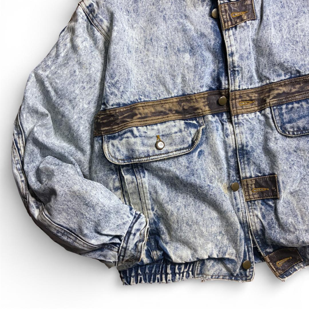 希少 80s LAND ROVER レザー切替 アシッド デニムブルゾン XL - メルカリ