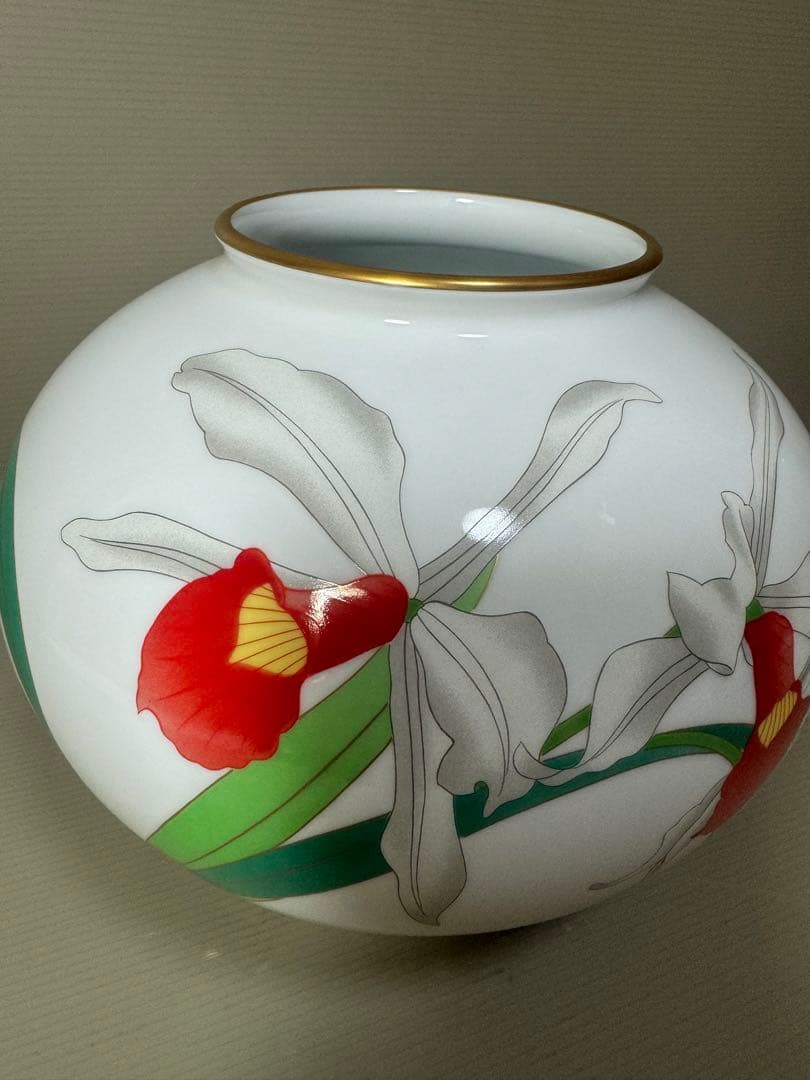 2151 香蘭社 カトレア 花瓶 金彩 未使用 - メルカリ