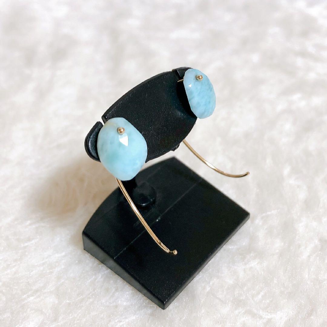 Lilas K10 ラリマー ピアス イエローゴールド - メルカリ