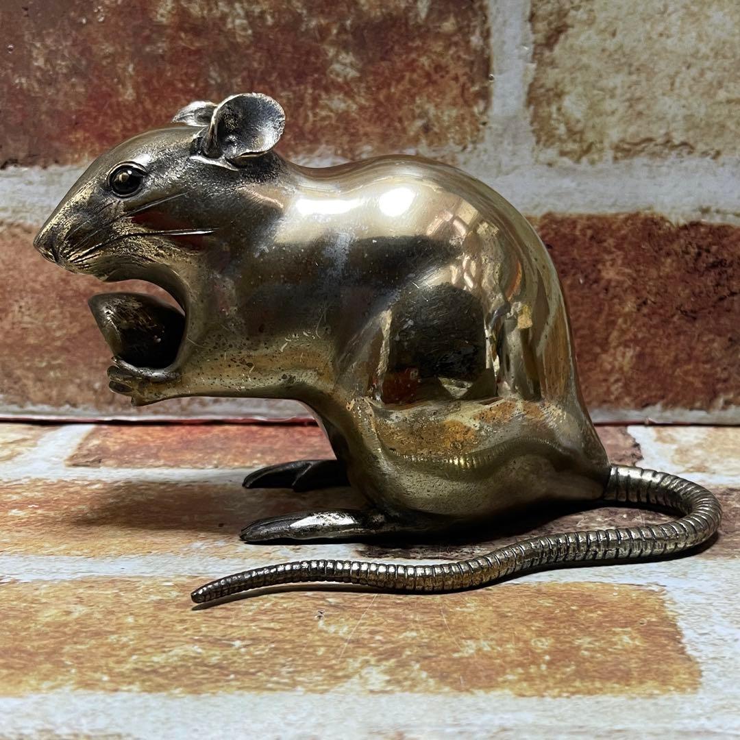 正斉(銘) 栗持ち鼠 金属製