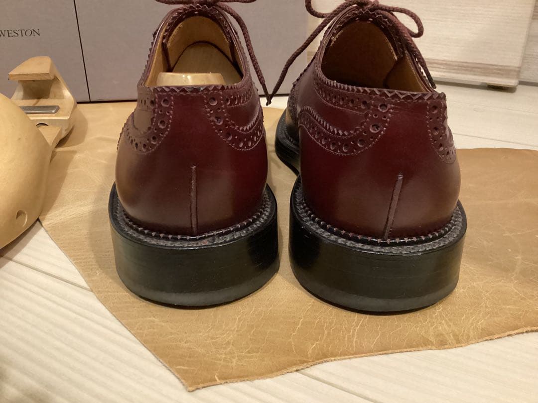 美品jm weston フルブローグ　バーガンディ　サイズ5.5D