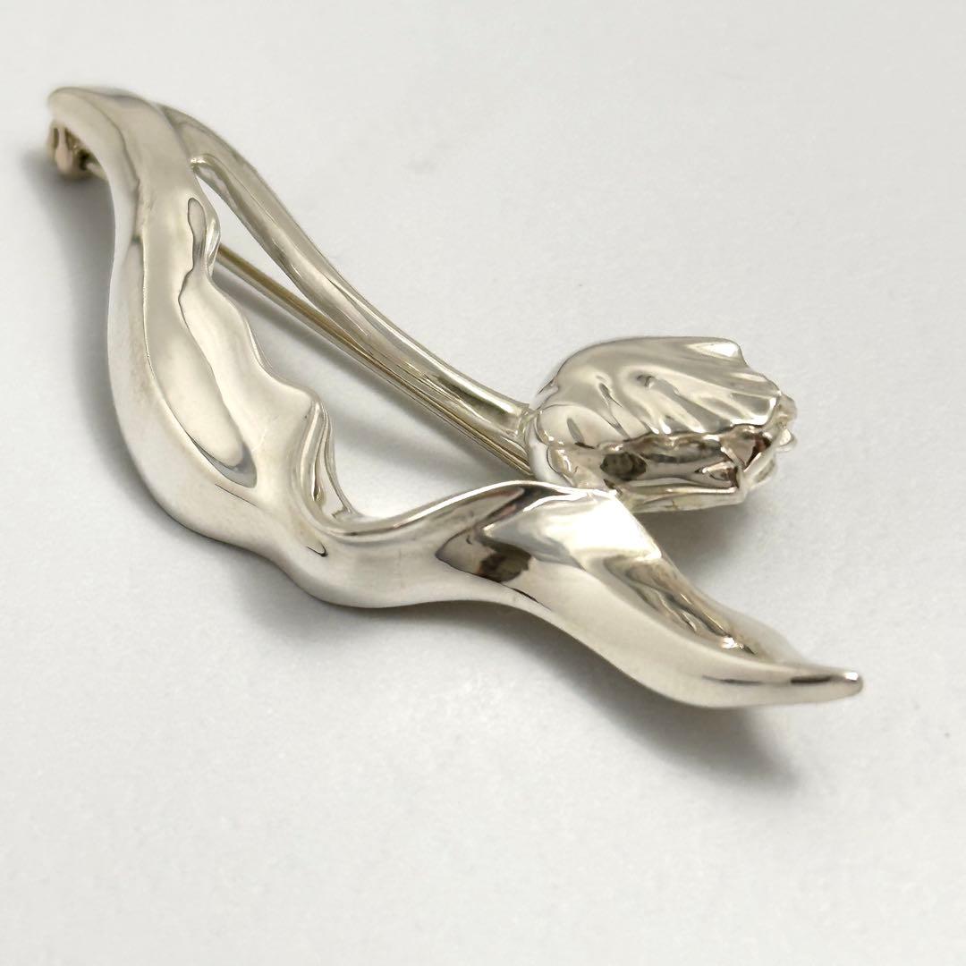 希少 Tiffany チューリップ フラワー シルバー ブローチ Ag925