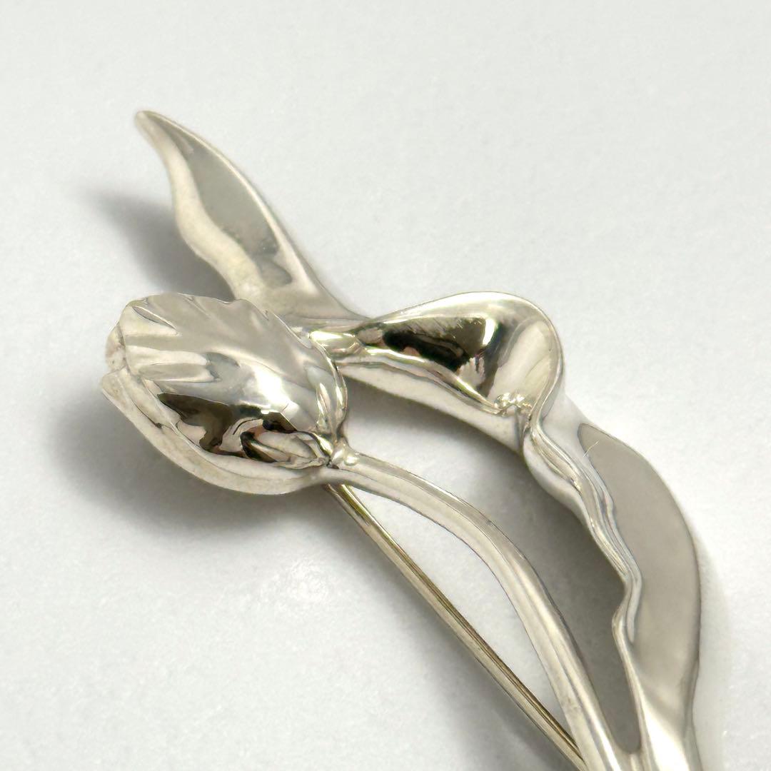 希少 Tiffany チューリップ フラワー シルバー ブローチ Ag925