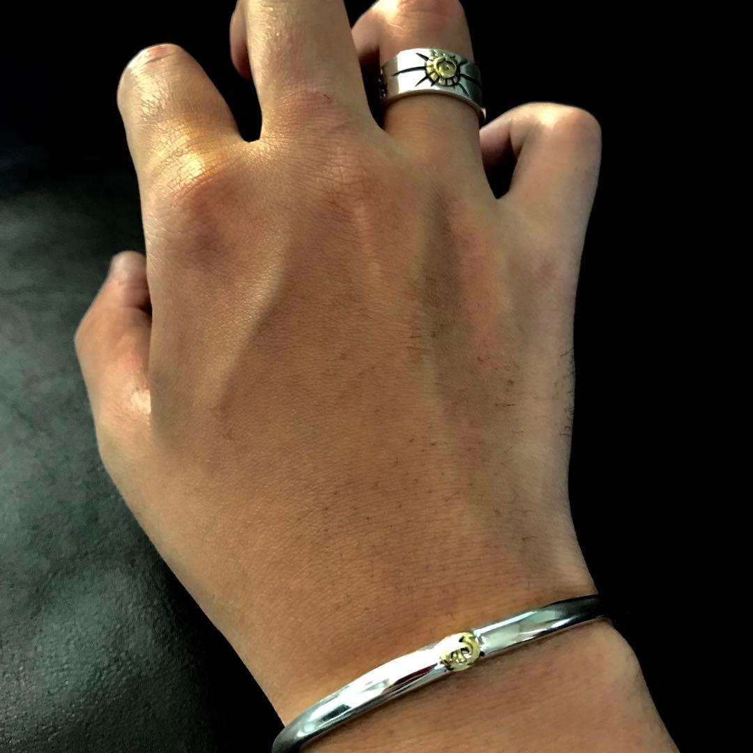 高品質 [silver925] 金メタル付 顔ブレス