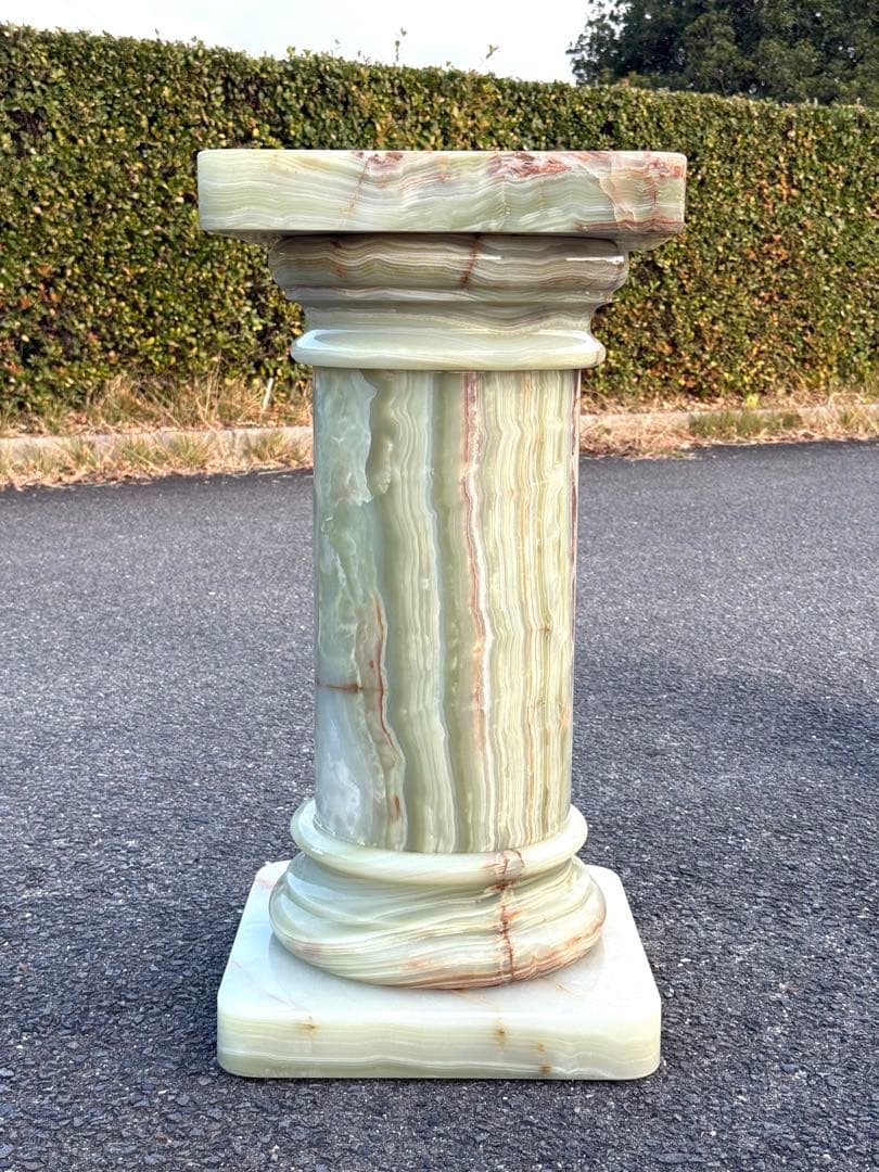 ③高73cm♪ 天然石 大理石 グリーンオニキス 飾り台 オブジェ ③高73cm♪ 天然石 大理石 グリーンオニキス 飾り台 オブジェ｜