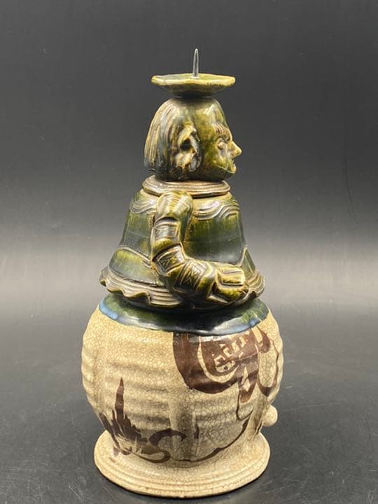 燭台 織部南蛮人