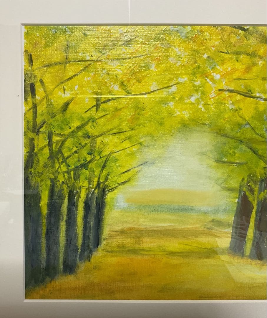 油彩画　「　秋　色　」　原画　額付