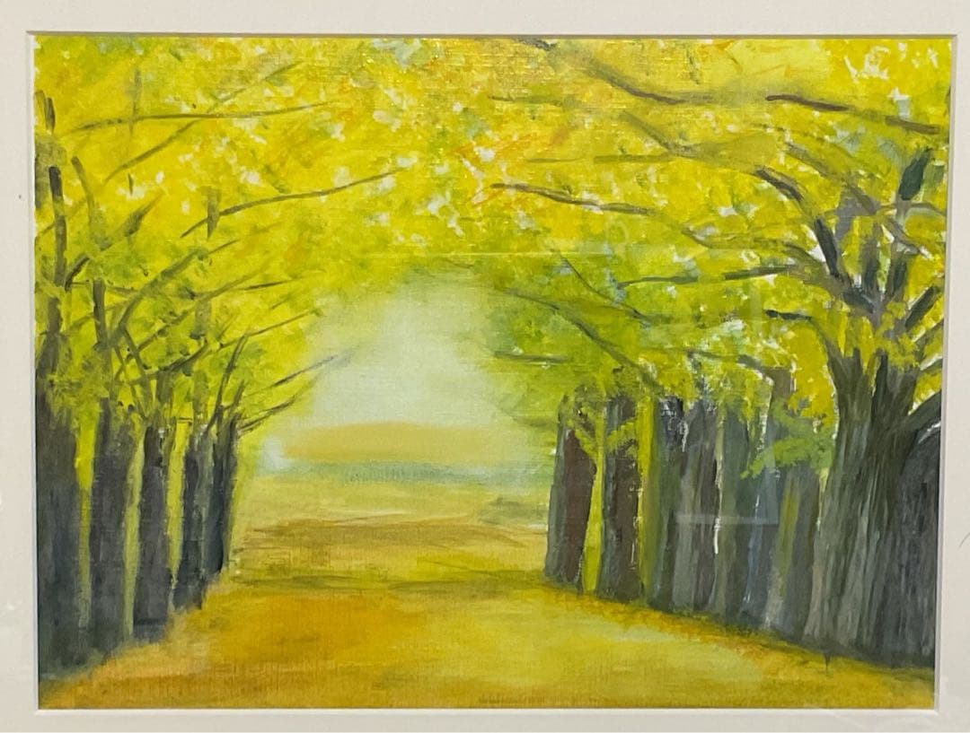 油彩画　「　秋　色　」　原画　額付