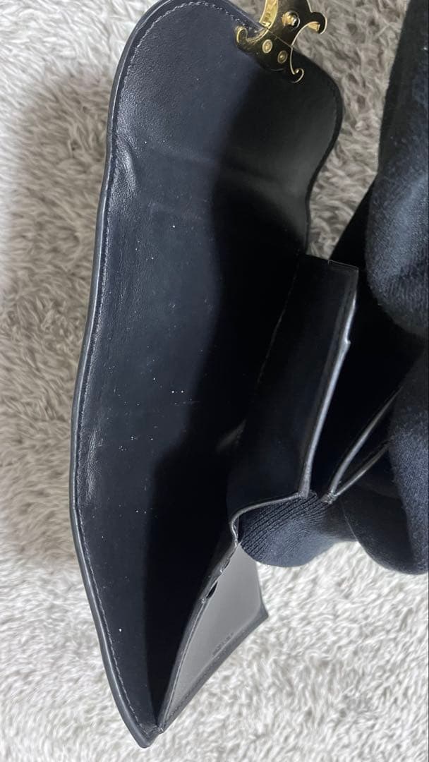 nico-chan セリーヌ　ブラック 三つ折り財布 ゴールド金具