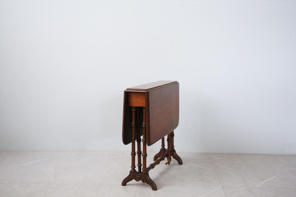 英国アンティーク木製ゲートレッグテーブル/ダイニング机/バタフライ