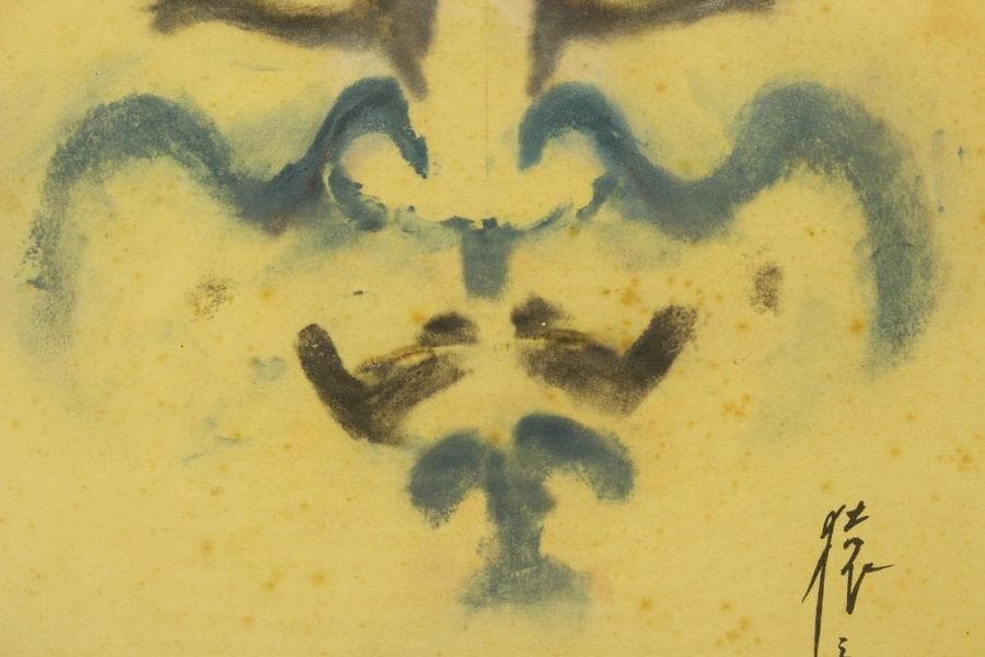 歌舞伎 二代目 市川猿乃助 隈取 額装 希少品 初代 猿翁(ZE446)