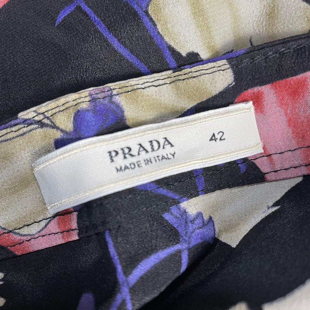 プラダ　PRADA 花柄　スカート　ひざ丈　レディース　42サイズ
