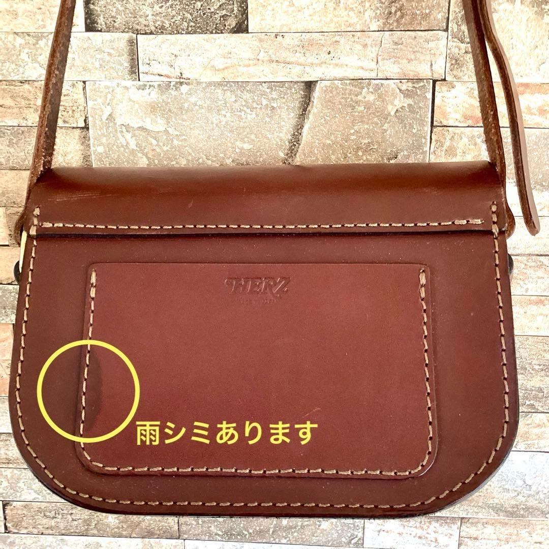 HERZ ラティーゴレザー　 フラップショルダーバッグ　CP-80 チョコ
