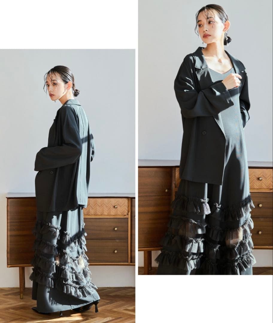 niana トランスペアレントヘムセットアップドレス Mサイズ - メルカリ