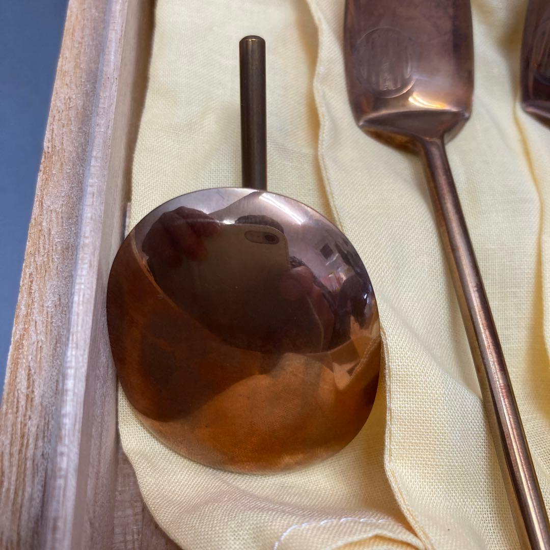 茶道具￼炉灰匙 六方式 灰匙 銅製 6本セット￼共箱 S131HS - メルカリ