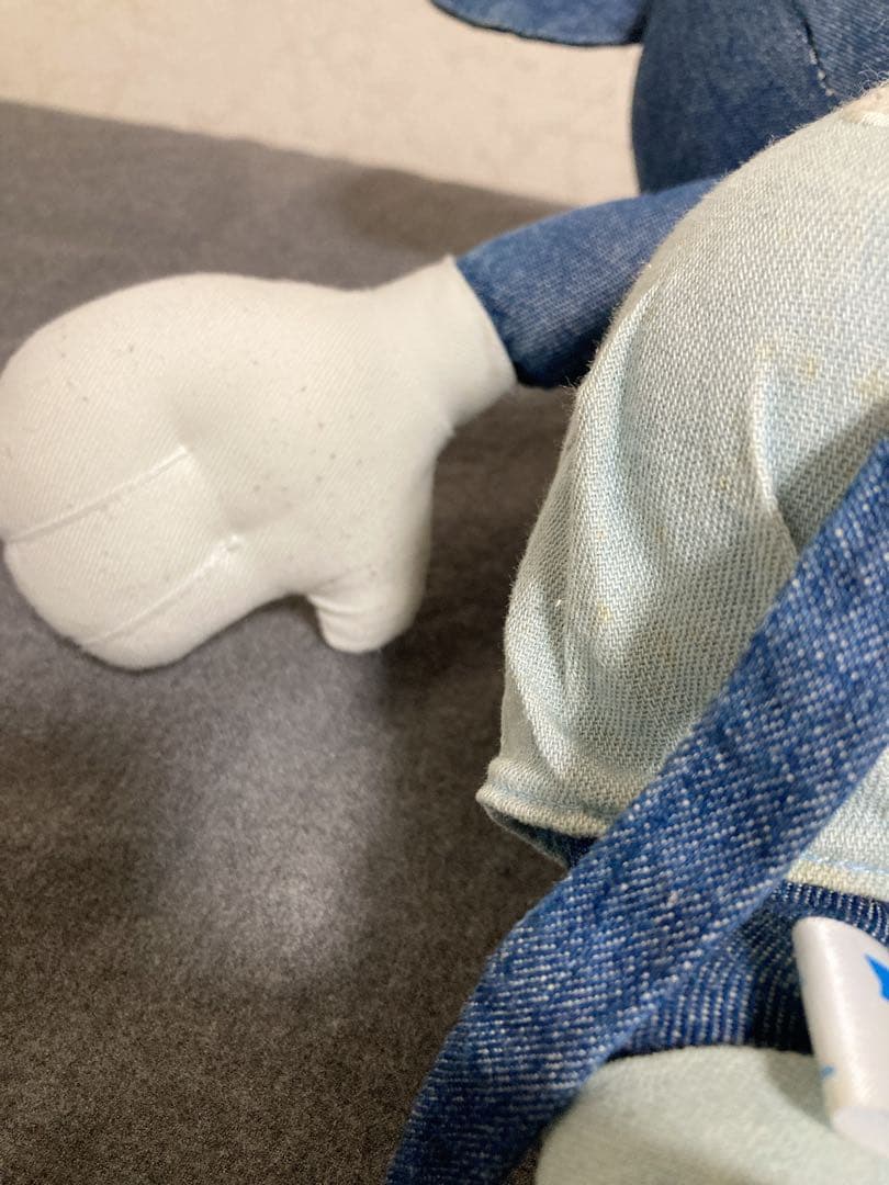 ヴィンテージ　非売品　ミッキー ミニー ぬいぐるみ デニム風 約40cm