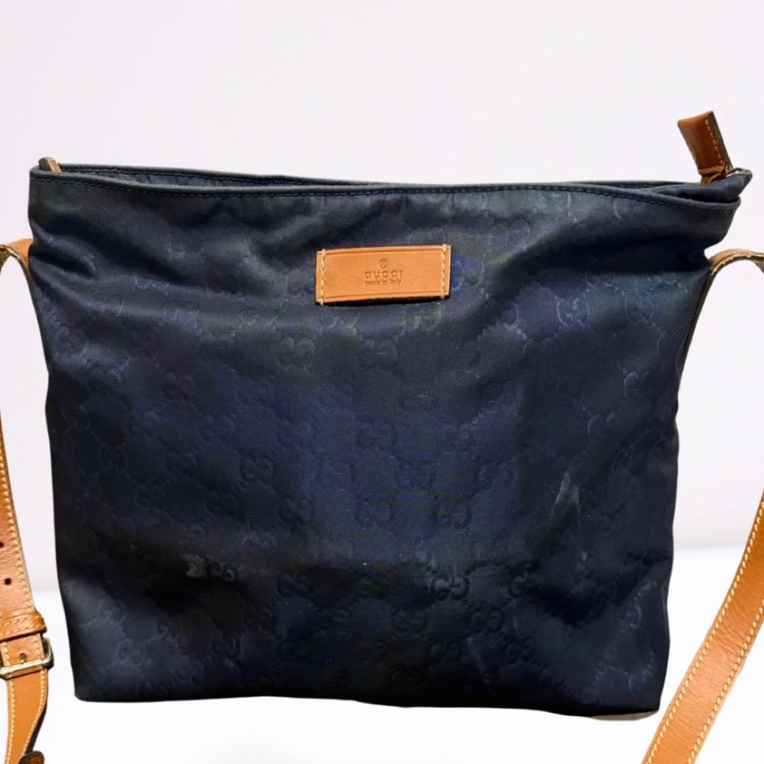【正規品】グッチ GUCCI GG柄 ショルダーバッグ ネイビー 袋付 男女兼用