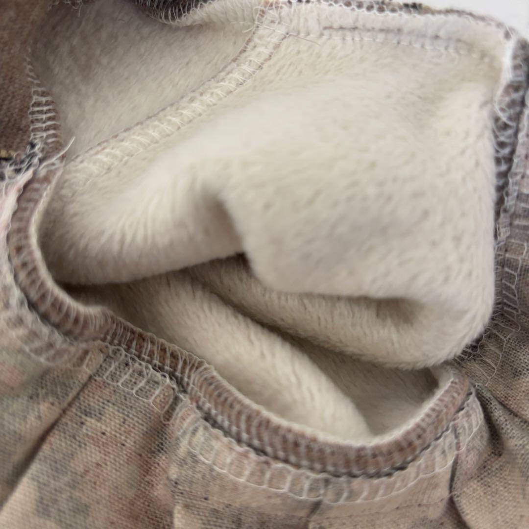 オーダーページ】犬服 ボンバーヒートのツーピース 薄ベージュ×花柄 袖