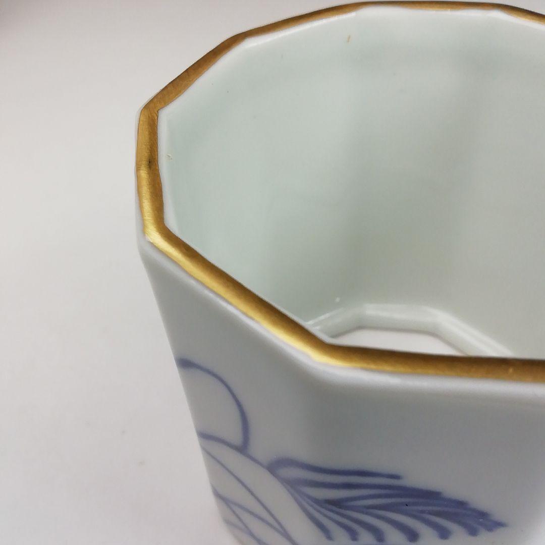 T897 蓋置 『染付 芒の絵』『高野昭阿弥 造』 共箱 茶道具