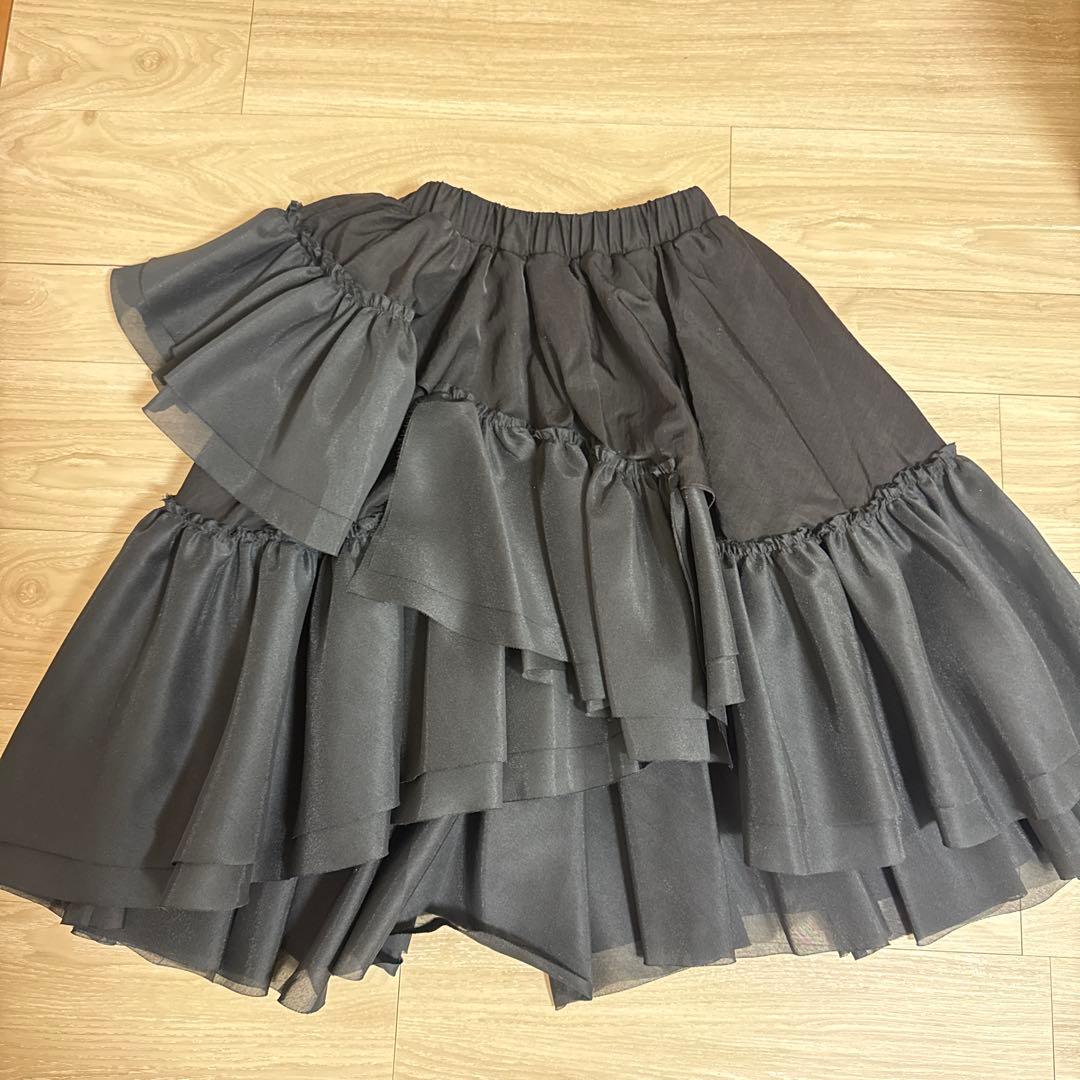Lig. tulle skirt ブラック 黒