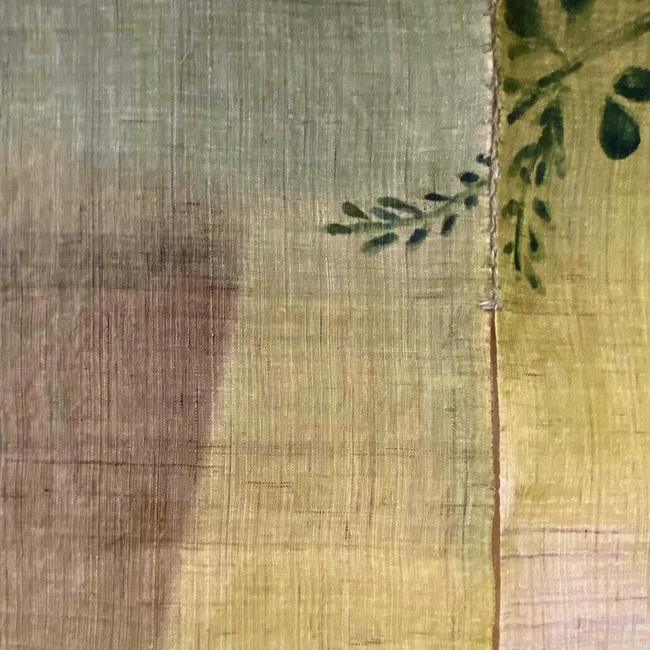 手描き麻暖簾【秋知草】手染め 麻のれん 巾82×178cm 一点物