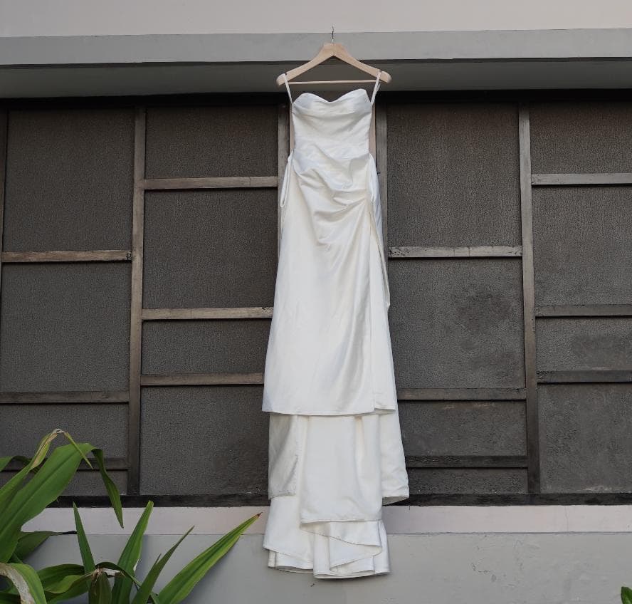 ウェディングドレス 前撮り 撮影 デザイナーズドレス クリームホワイト