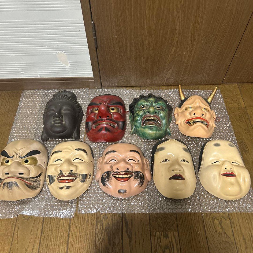 能面 9枚セット 陶器製 - メルカリ