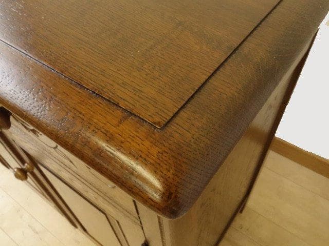 勇峰工芸 雅 花柄キャビネット1100 ナラ材家具 旭川家具 再塗装済