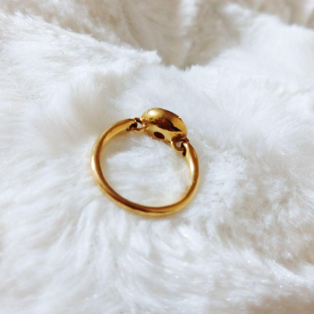 K18 ピンクトルマリン　ゴールドリング