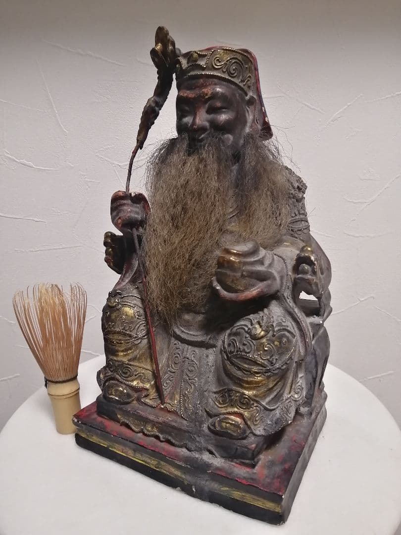 定番人気，2025 骨董 福徳正神 木彫 木像