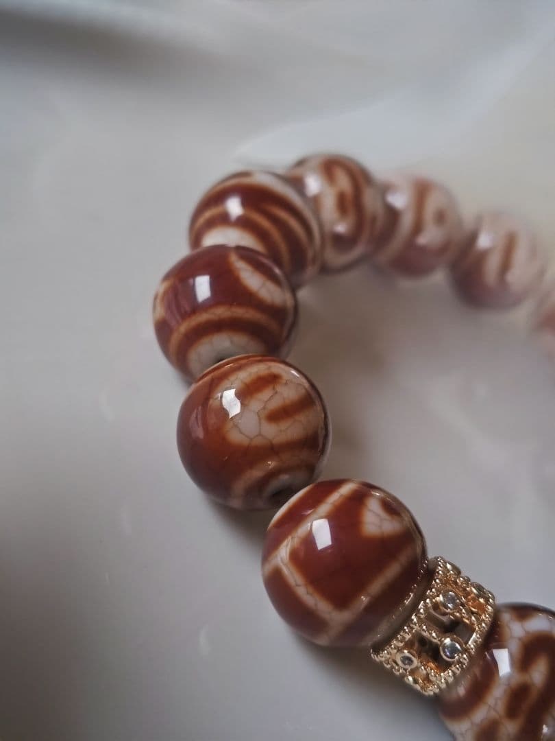 新作♡火供龍紋丸天珠ブレス