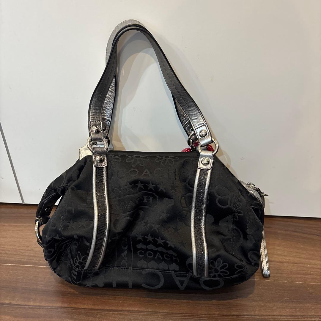 COACH ミニボストンバッグ　チャーム付き